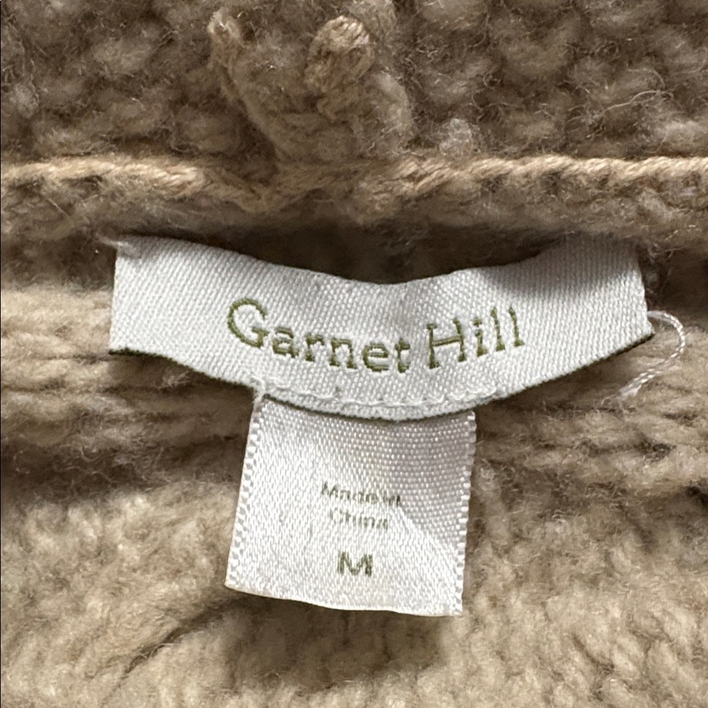 Garnet Hill Long Hoodie Duster Cardigan Wool Size Medium Cream - Picture 4 of 5